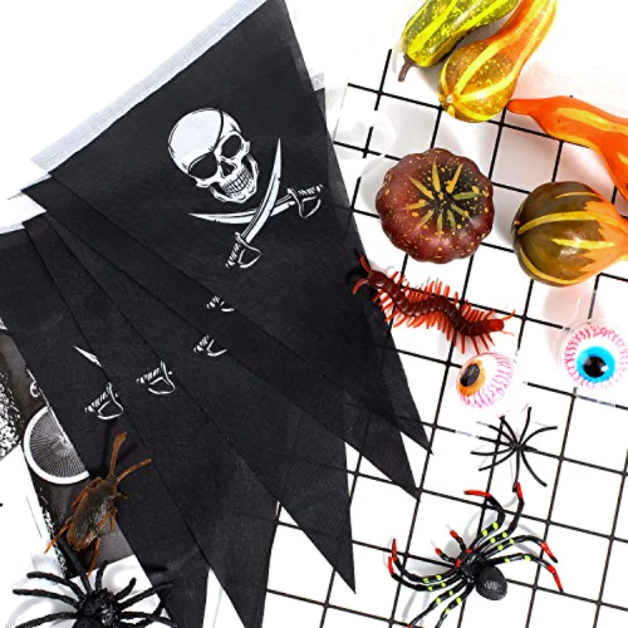 31.5ft Halloween Jolly Roger Banner, view 4