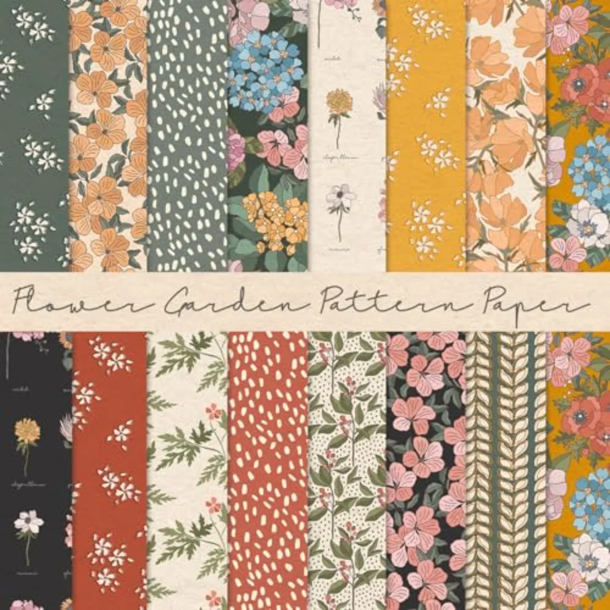 30Pcs Floral Garden Pattern Paper Vintage Flower Botanic Scrapbook