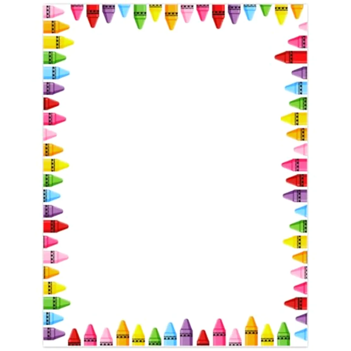80 Sheets Colorful Crayon Border Stationery Paper Cute Letterhead Letter
