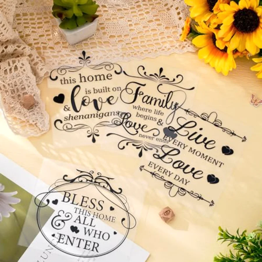 11 Sheets Vintage Word Rub on Transfers Decals for Crafts and Furniture, view 4