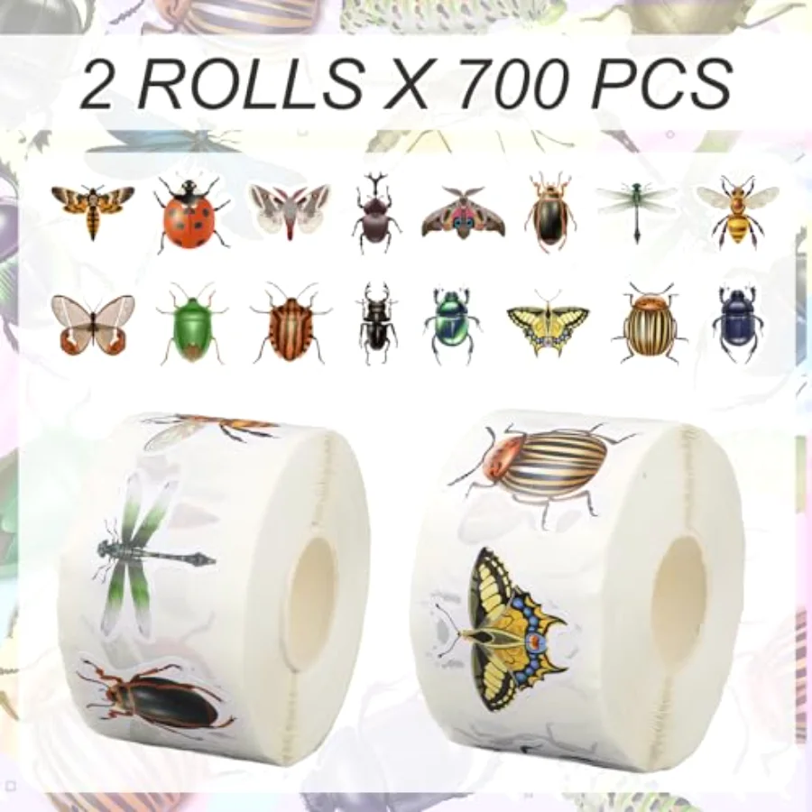 1400Pcs Insect Sticker Bug Spring Butterfly Dragonfly Sticker 16 Designs, view 2