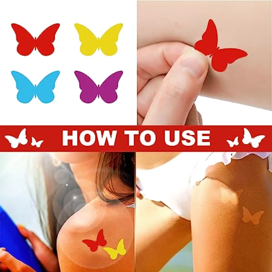 400 Pieces Butterfly Tanning Sunbathing Stickers Body Stickers for Tanning, view 4