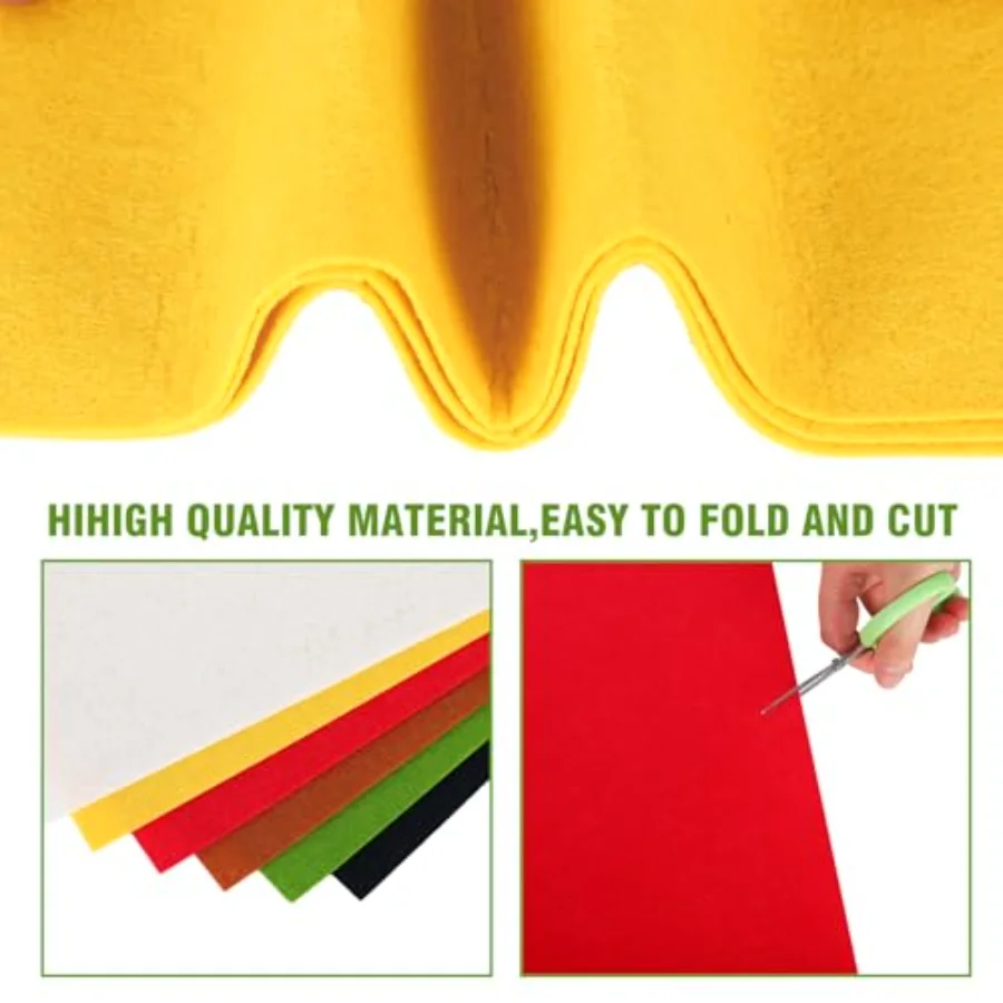18Pcs Christmas Felt Fabric Sheets Red Green Assorted Soft Thick Craft, view 3