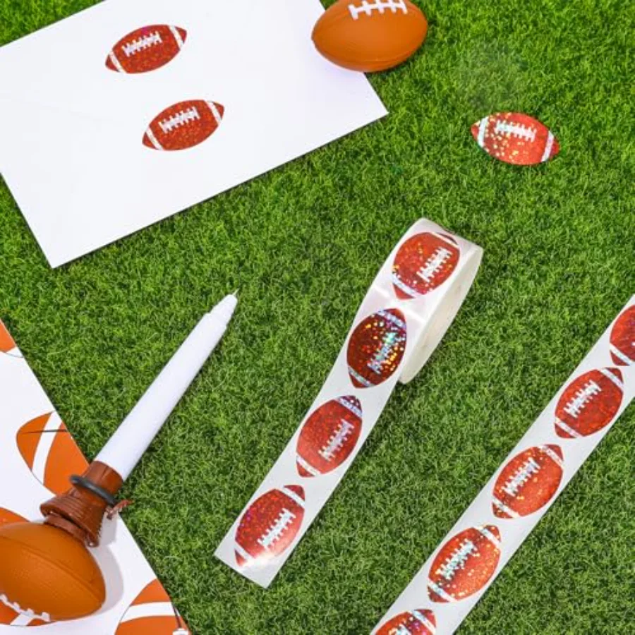 Football Stickers Roll Glitter Sport Ball Seal Stickers Holographic, view 3
