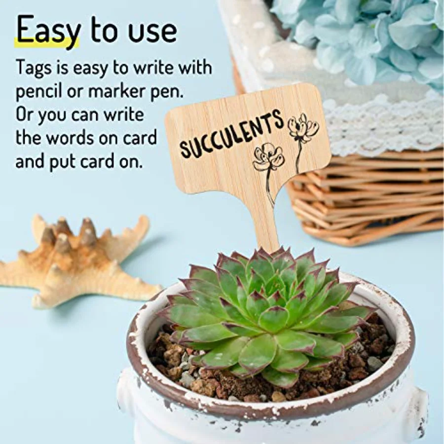 30Pcs Wood Plant Labels with A Marker Pen, view 3