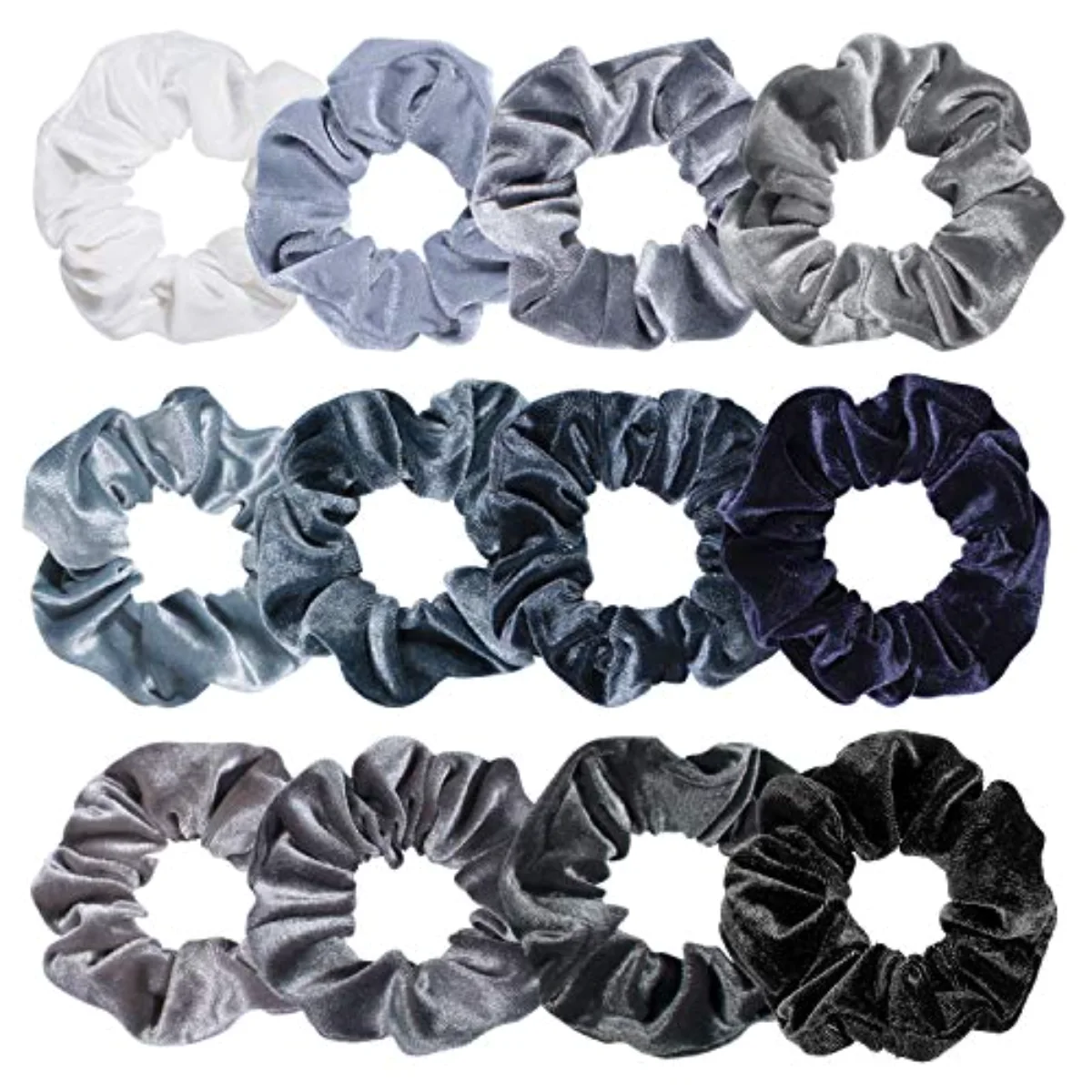 12Pcs Blue Gray Theme Hair Scrunchies Velvet Elastics Scrunchy Bobbles