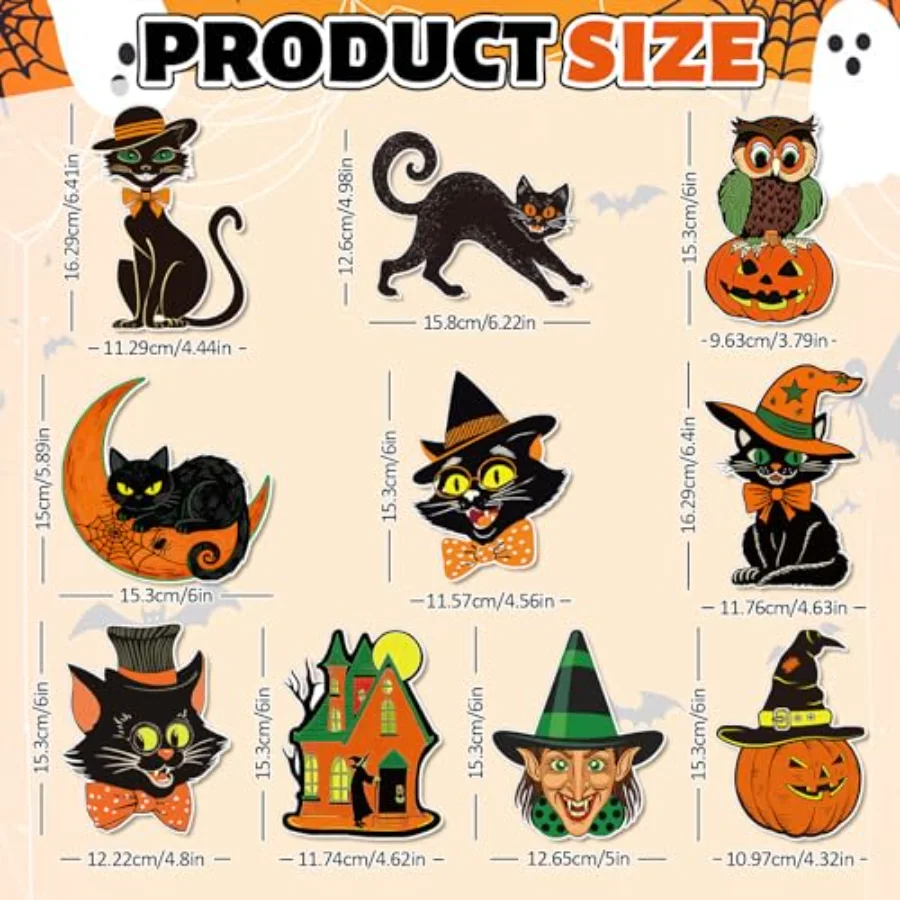 40Pcs Vintage Halloween Cutouts, view 2