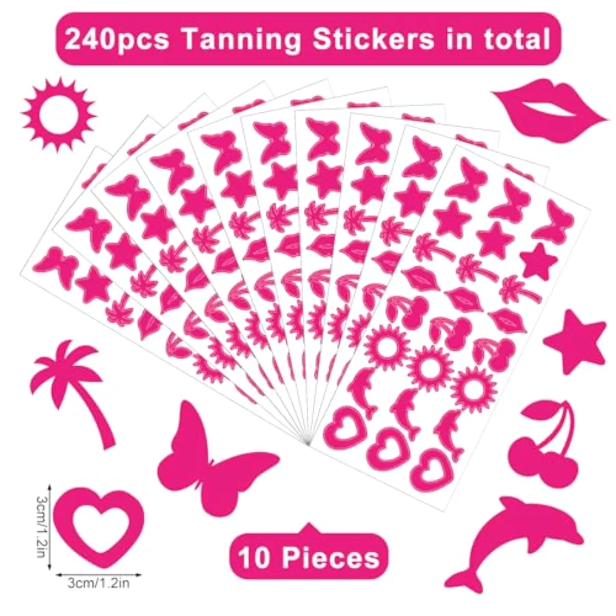 240 Pcs Tanning Sunbathing Stickers Tanning Decals, view 2