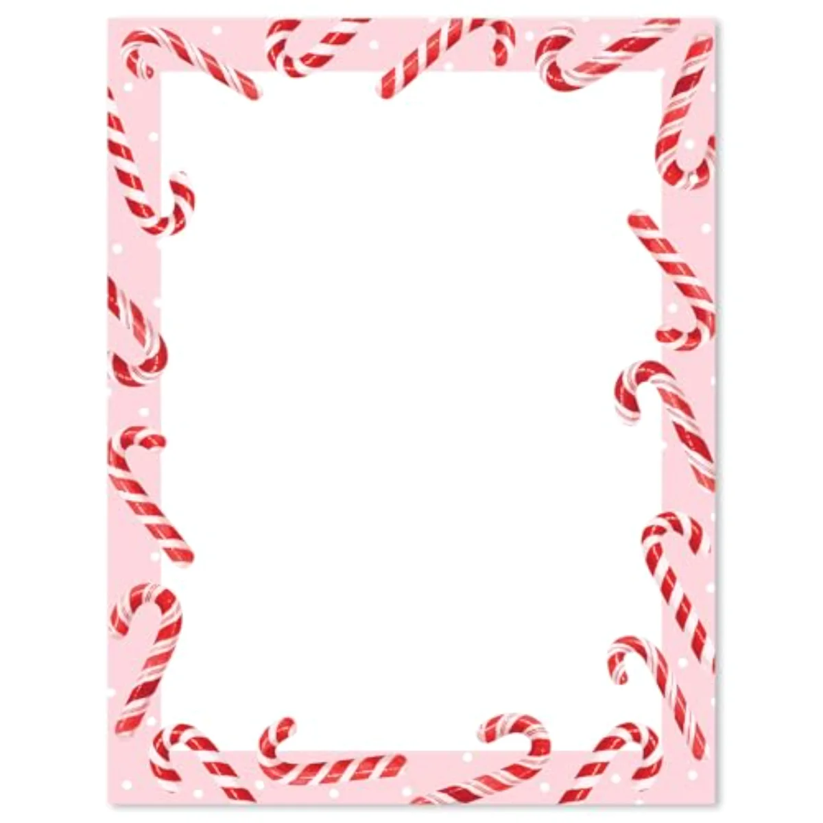 80 Sheet Christmas Stationery Paper Letterhead Pink Xmas Candy Cane