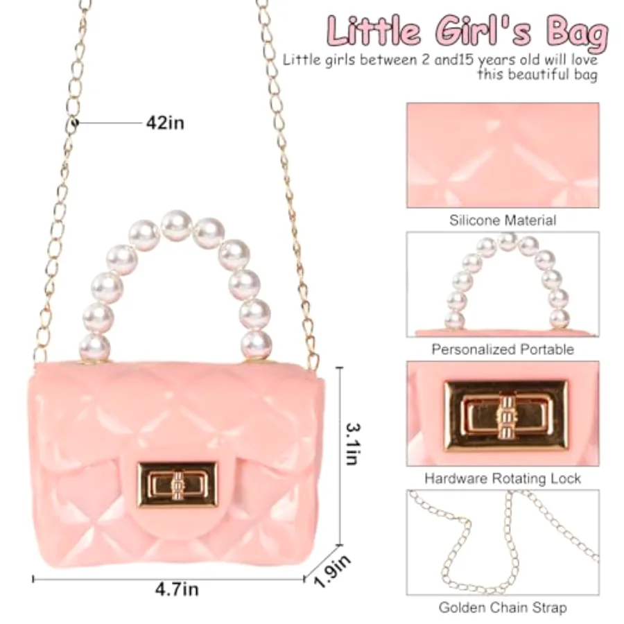 6 Pcs Mini Purse Small PVC Jelly Crossbody Bag Cute Toddler Princess, view 4