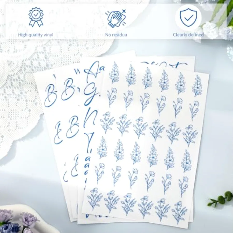 10 Pcs Will You Be My Bridesmaid Transfer Stickers Blue Vinyl Maid of, view 4