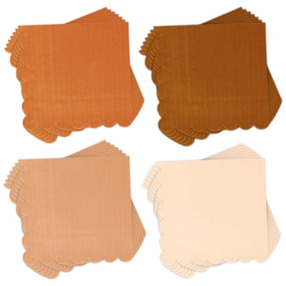 200 Sheets Terracotta Cocktail Napkin Terracotta Gradient Color Scalloped
