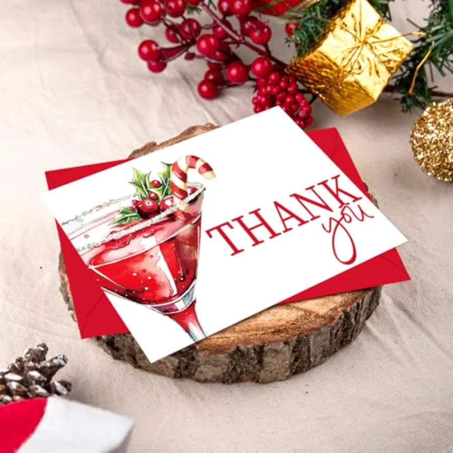 24Pcs Christmas Thank You Cards Blank Note Cards with Envelopes Stickers, view 4