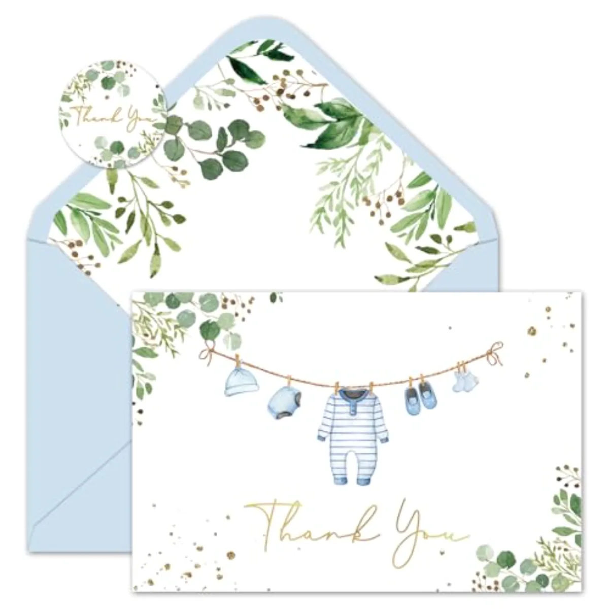 50 Pack Boxed Baby Shower Thank You Cards