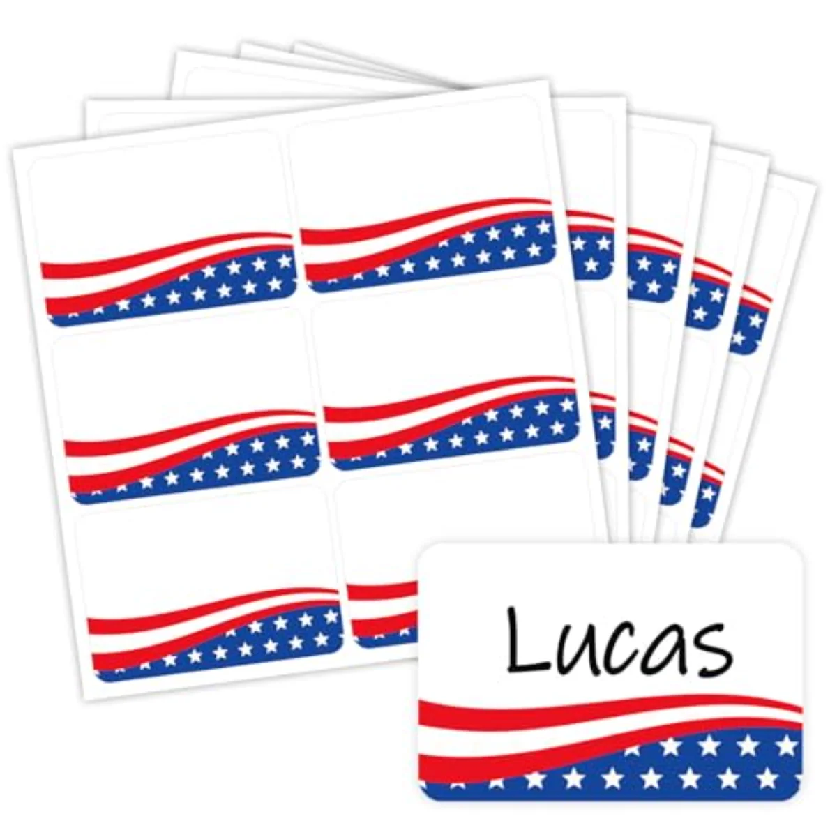 180 Pcs 250th Anniversary Patriotic Name Tag (FRBB)