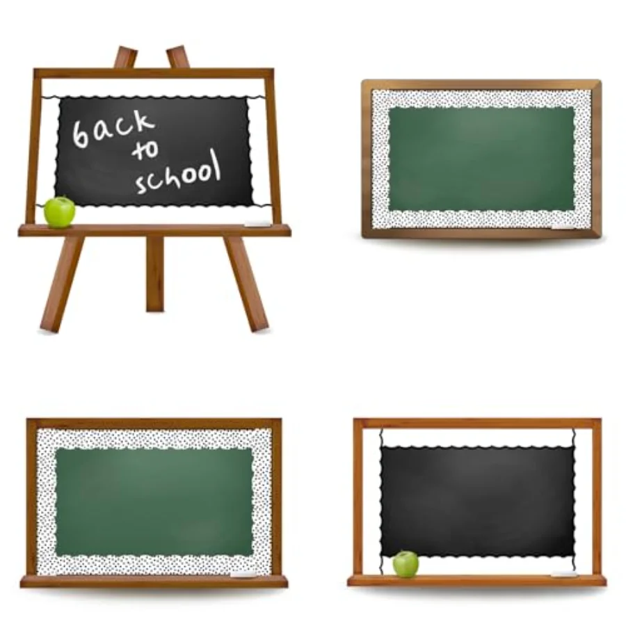 65.6ft Black and White Bulletin Board Borders Dot Patterned Die-Cut Rolled, view 3