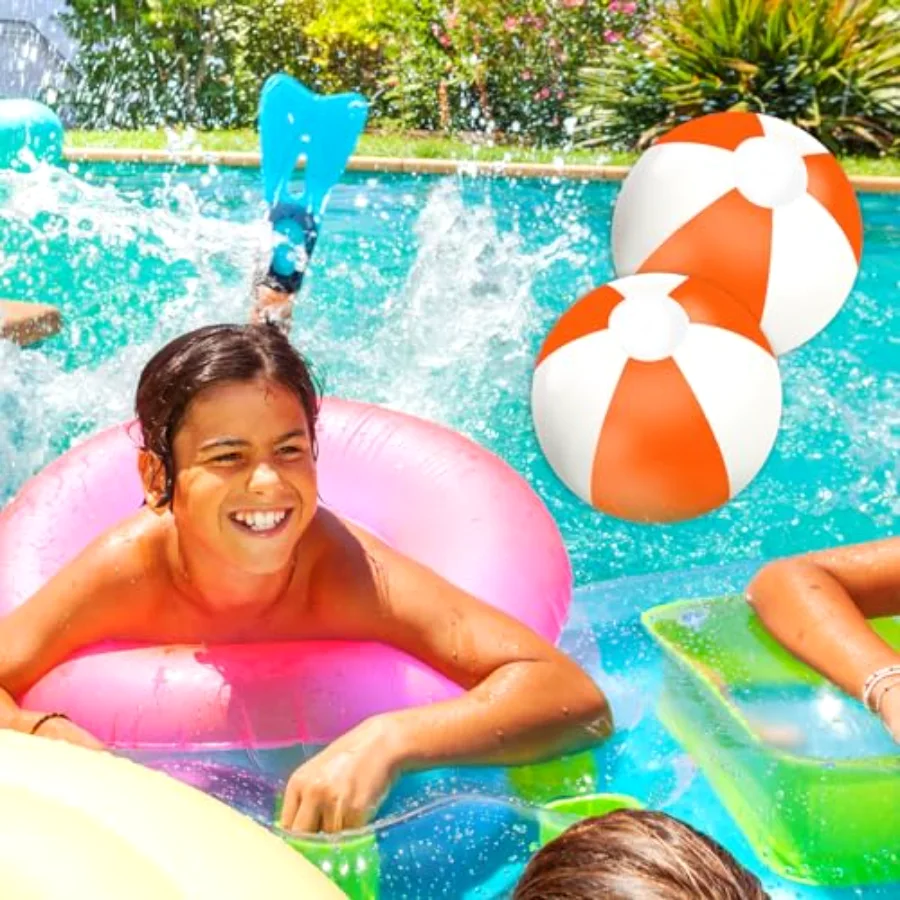 3Pcs Inflatable Beach Ball 16 Inch Round Pool PVC Balls Cute Game Toys for, view 4