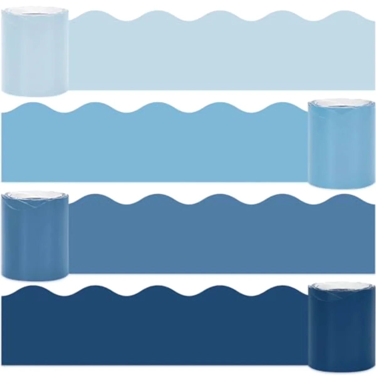 65.6 Ft Blue Bulletin Board Borders 4 Rolls Blue Series Die-Cut Board Trim