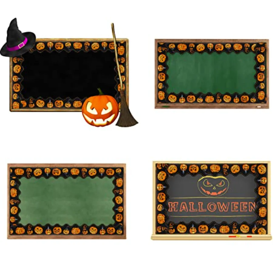 65.6 Ft Halloween Bulletin Board Borders Spooky Watercolor Pumpkin, view 3