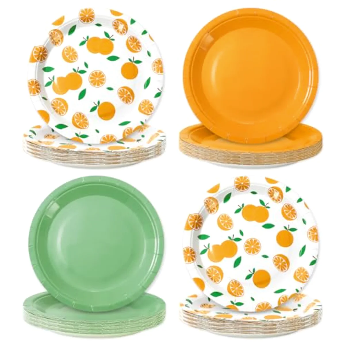 48 Pcs Little Cutie Baby Shower Paper Plates Disposable Round Plates 7