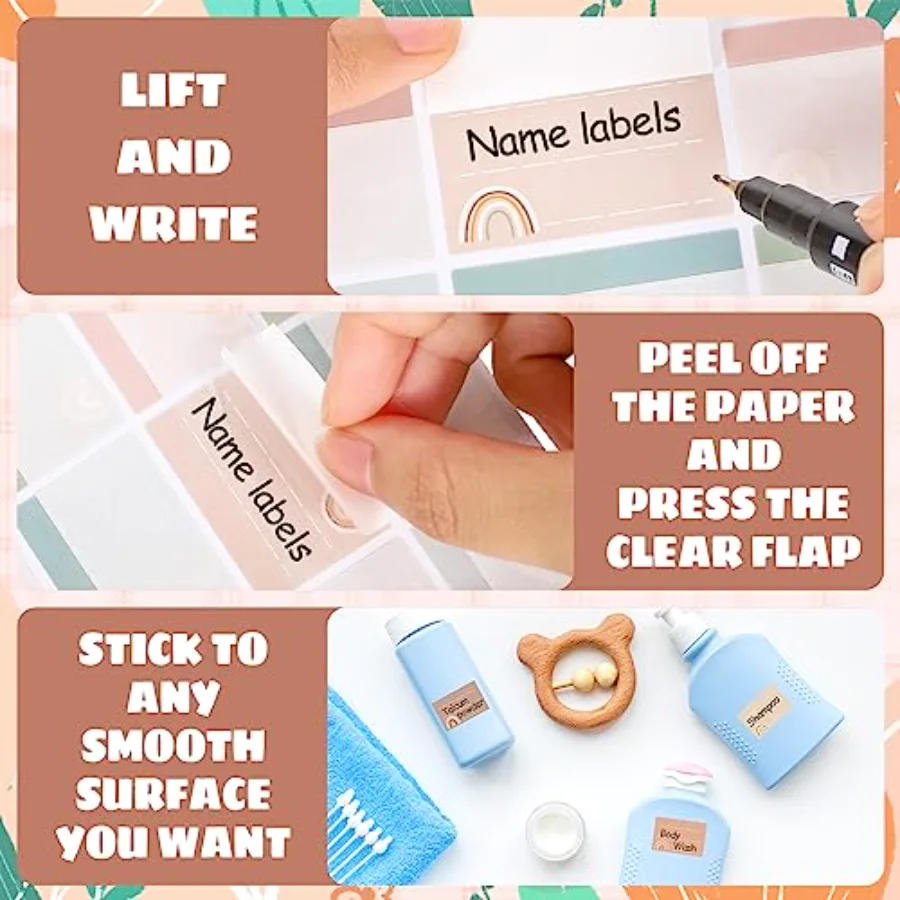 400Pcs Back to School Name Tag Stickers Baby Bottle Labels for Daycare, view 3