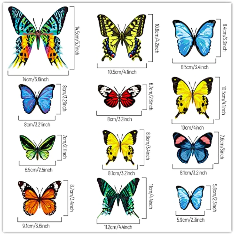 24Pcs Colorful Butterfly Window Clings, view 2