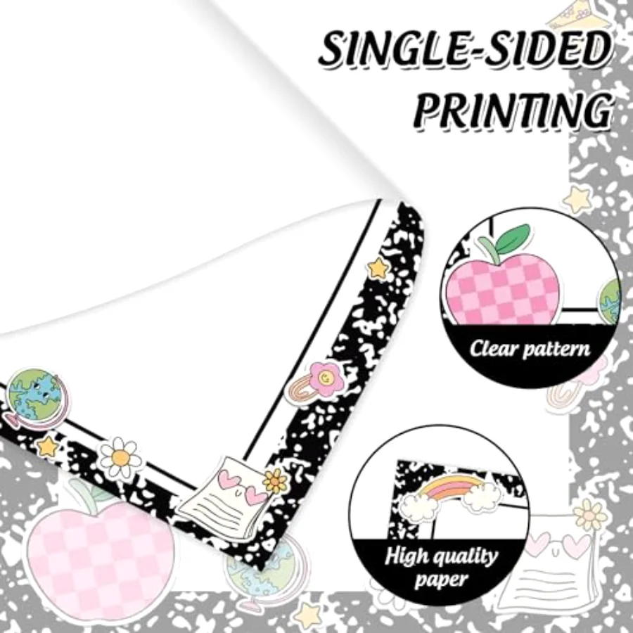 60 Pcs Back to School Stationery Letterhead Paper Composition Rainbow Book, view 3