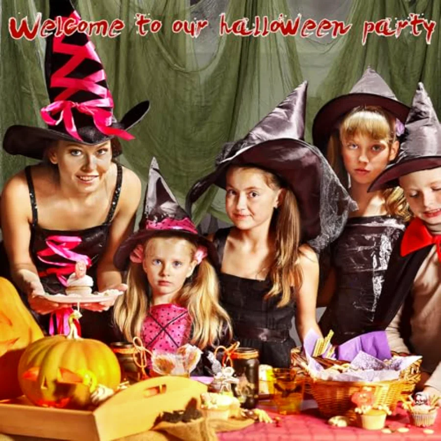 Halloween Olive Green Creepy Cloth 276 x 87 Inch Spooky Gauze Clothes, view 4