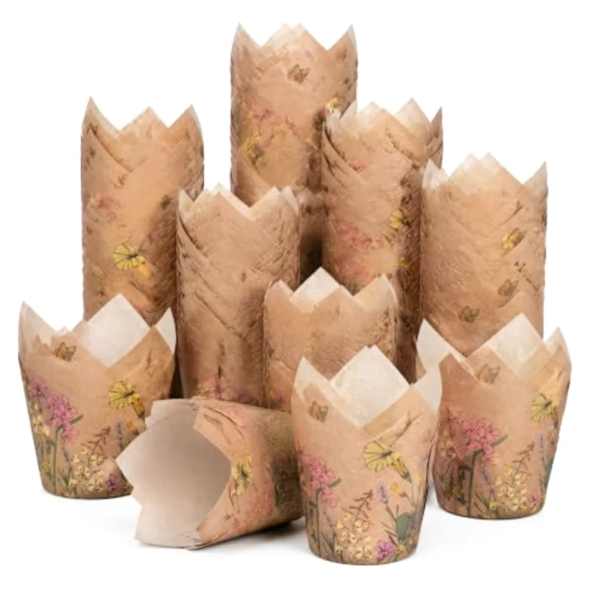 100Pcs Wildflower Tulip Cupcake Liner