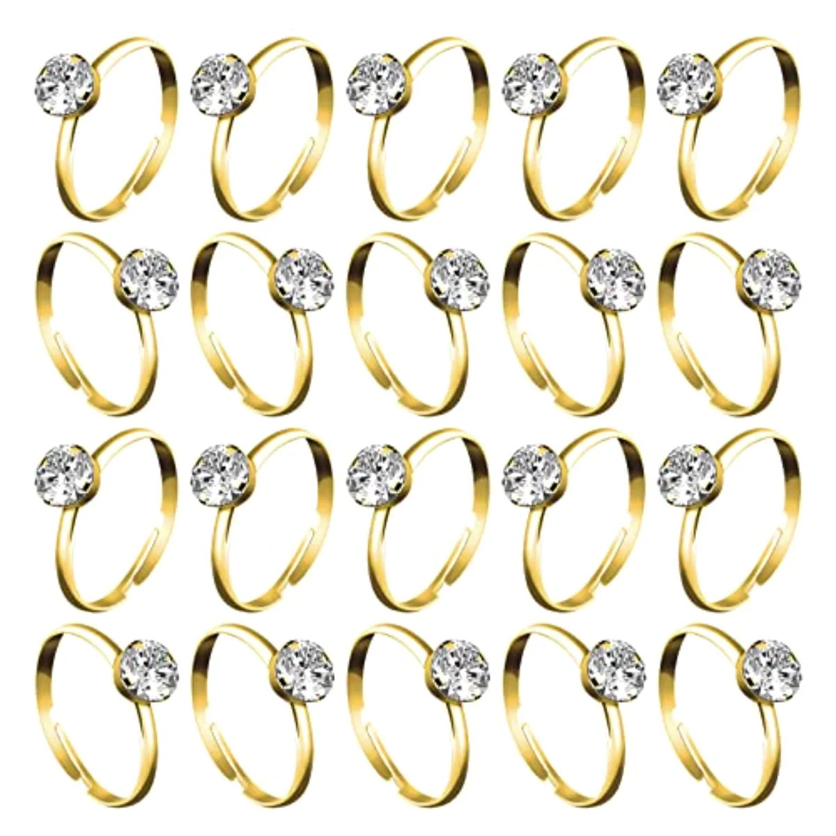36 Packs Diamond Engagement Rings Adjustable Bridal Shower Game Rings for