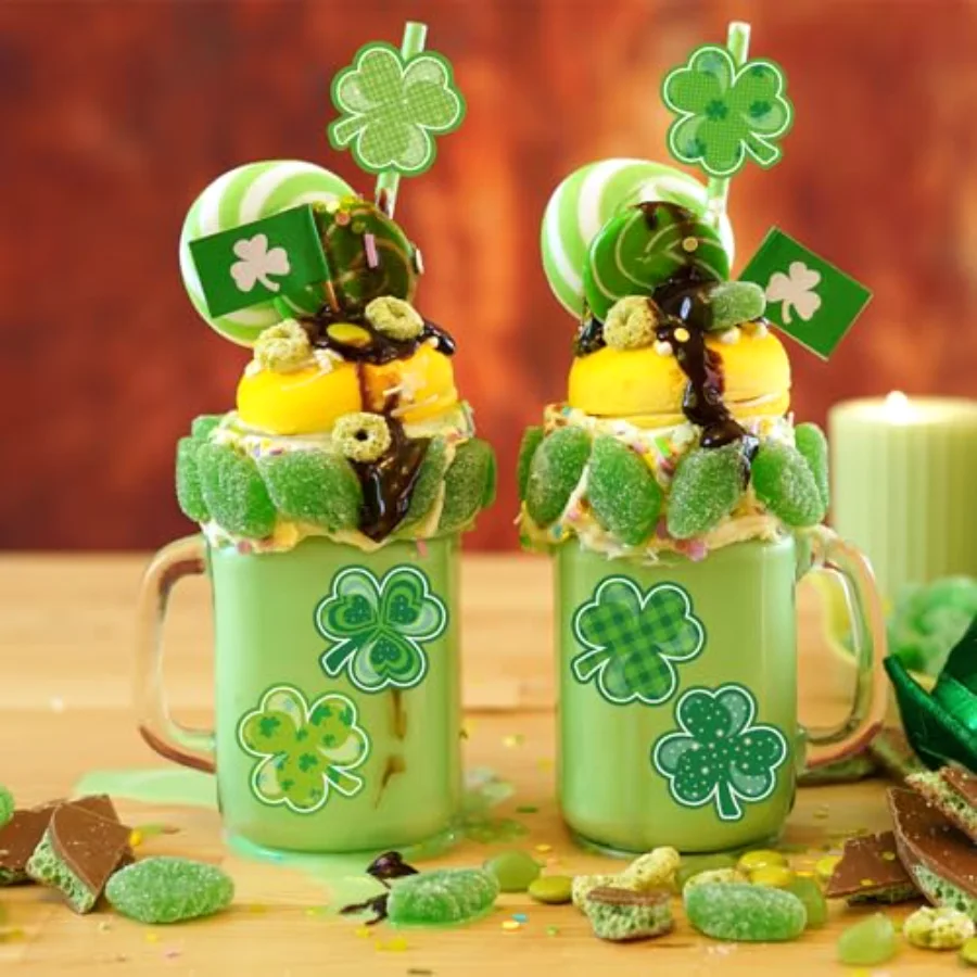 1000Pcs St. Patrick's Day Stickers Roll Shamrock Clover Paper Decals 9, view 4