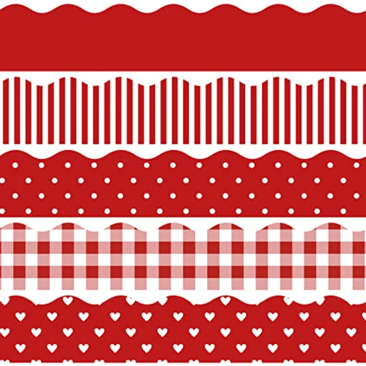 69Ft Valentine's Day Bulletin Board Borders 5 Designs Red White Heart
