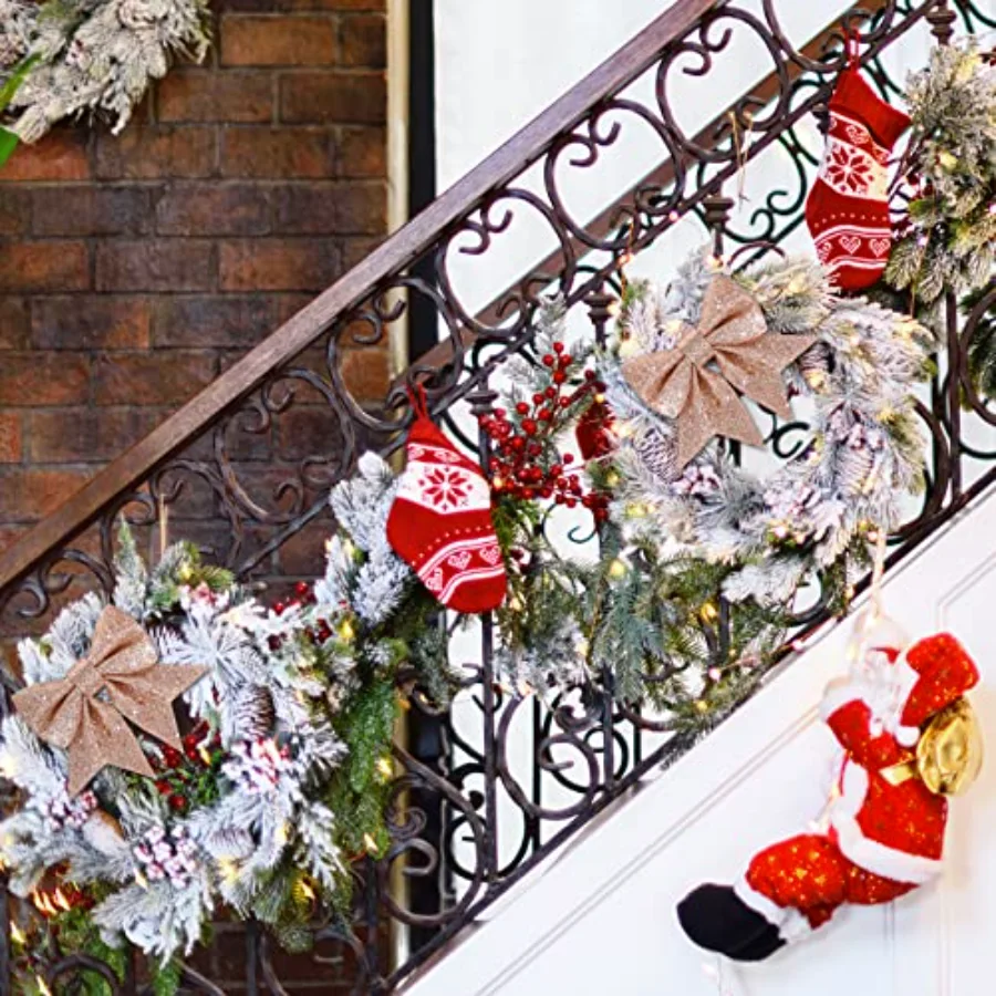 24pcs 5.5'' Christmas Bow Decorations, view 4