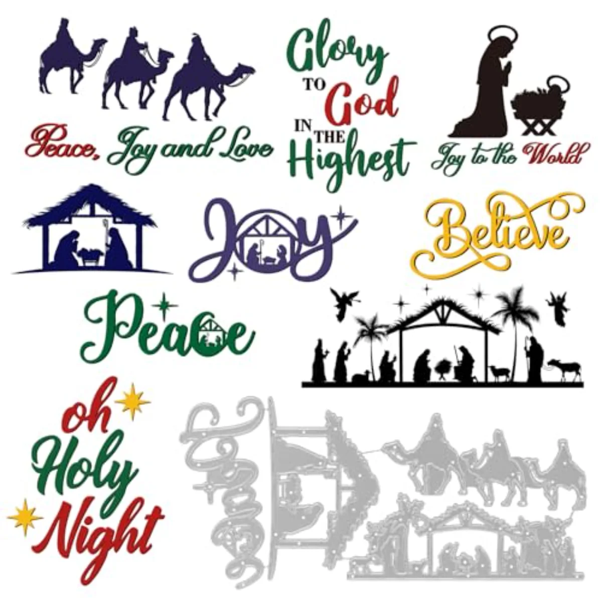 9Pcs Christmas Nativity Metal Die Cuts Nativity Scene Steel Cutting Dies