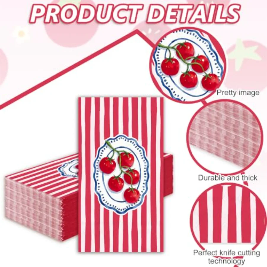50Pcs Summer Tomato Guest Napkins, view 3