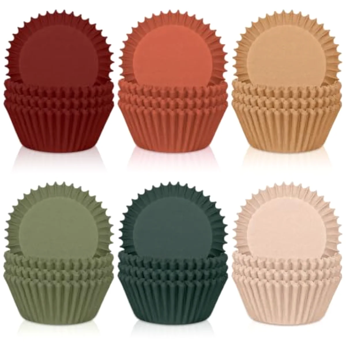 600 Pcs Autumn Cupcake Liners Warm Fall Paper Baking Cups Wedding Colors
