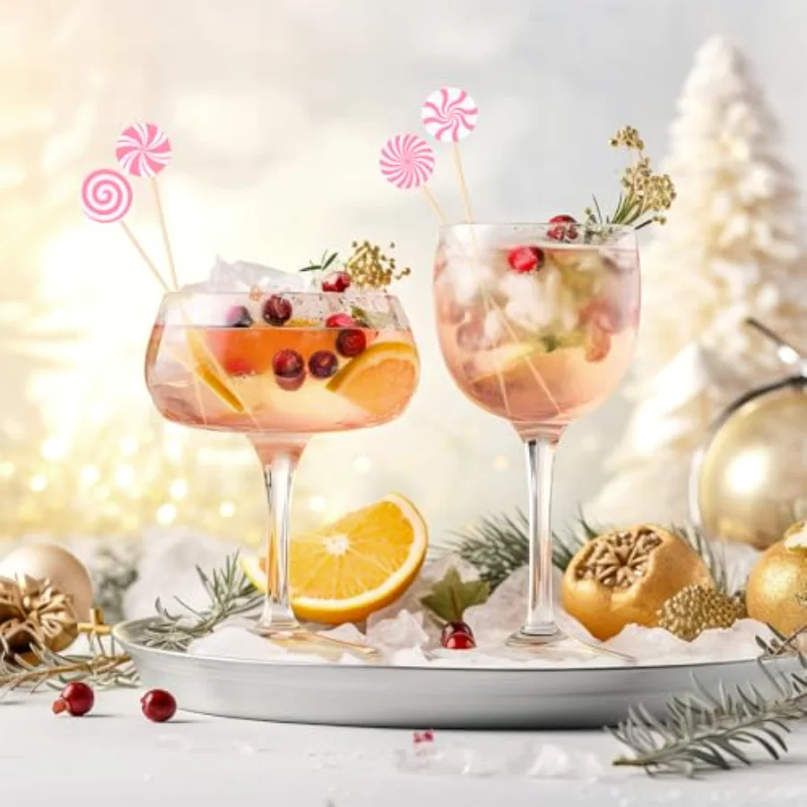 120 Pcs Christmas Cocktail Picks 6 Styles Cute Candy Shape Handmade, view 4
