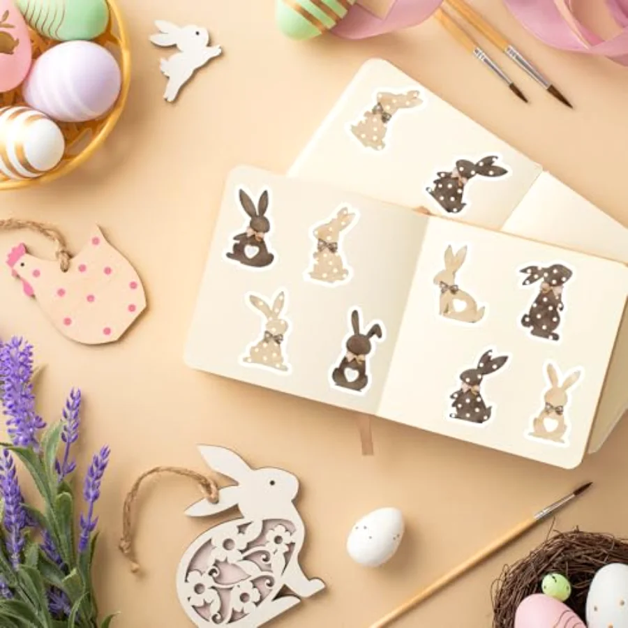 1000Pcs Easter Bunny Stickers Roll Easter Rabbit Self-Adhesive Seal, view 4