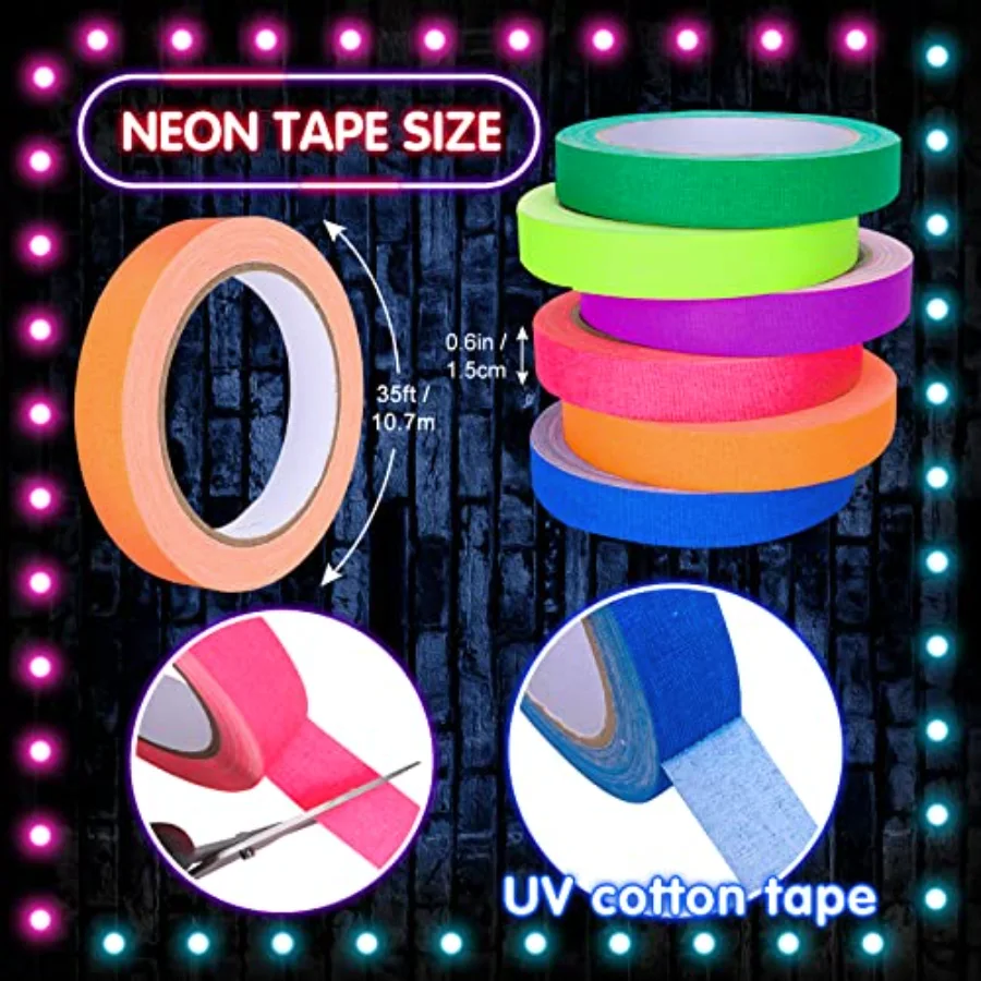 6 Colors Neon Gaffer Cloth Tape (MTP7), view 2