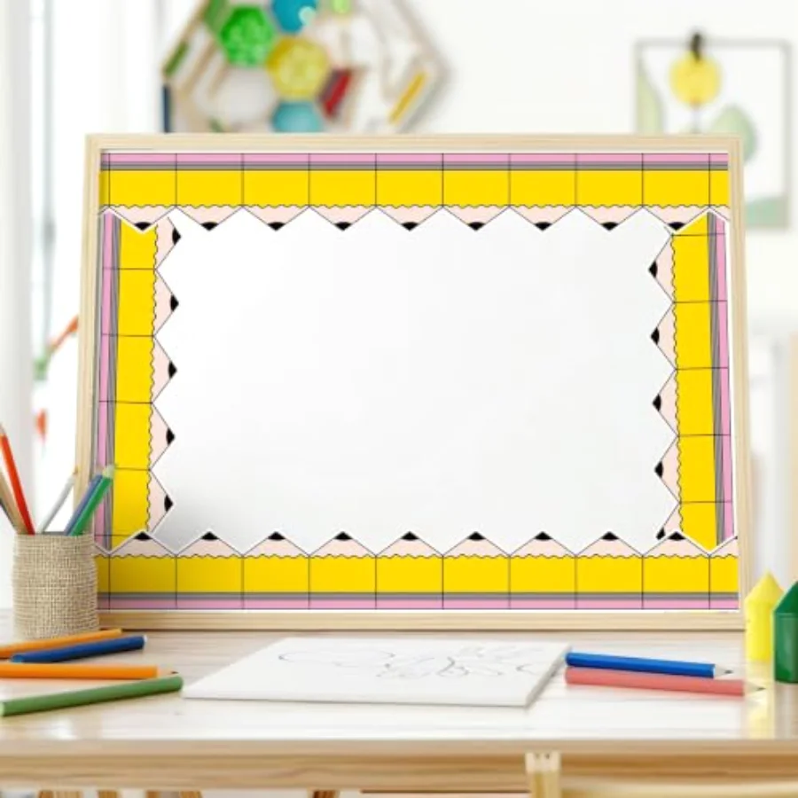 65.6 Ft Back to School Bulletin Board Border Classic Yellow Pencil Die-Cut, view 4