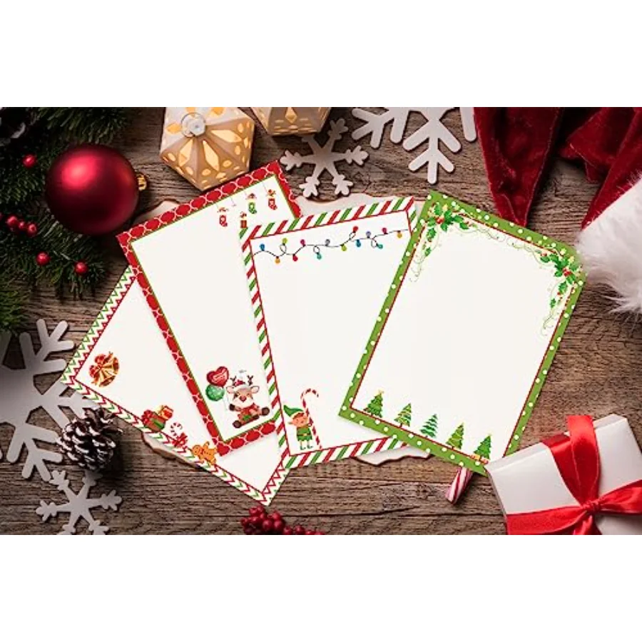 60 Sheet Christmas Letter Paper 4 Design Cartoon Stationary Writing Paper, view 4