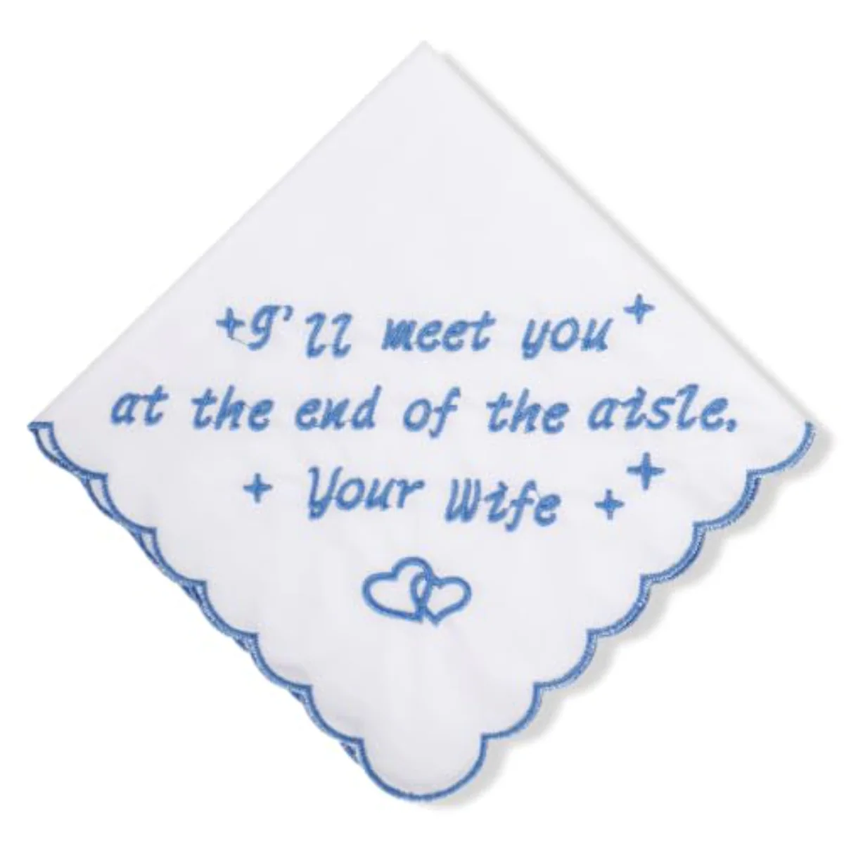 Groom Gift from Bride Wedding Handkerchief Cotton Embroidered Wedding