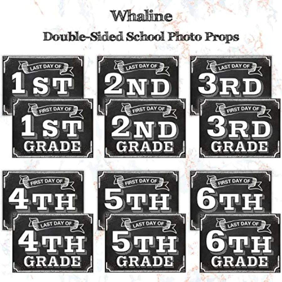 16 Pcs First & Last Day of School Signs 16 Grades Back to School Signs, view 2