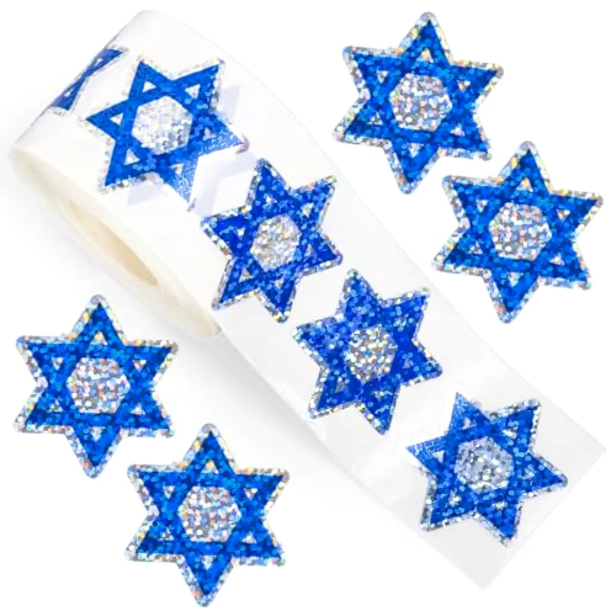 Hanukkah Stickers Roll Glitter Chanukah Star Seal Stickers Waterproof