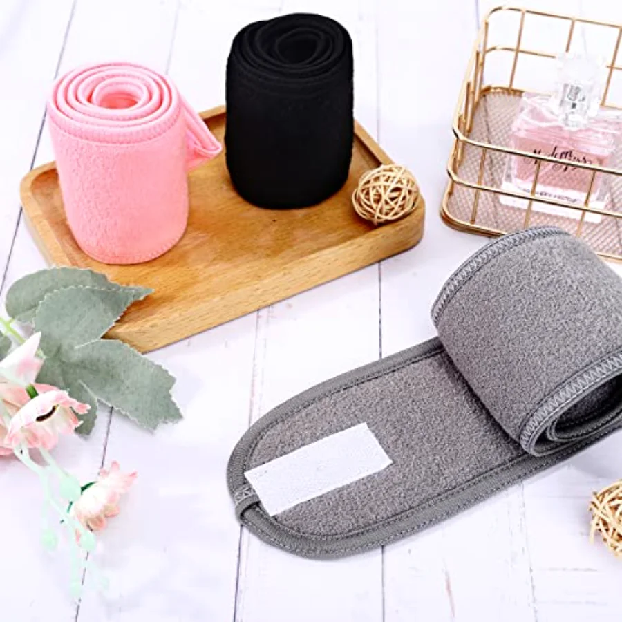 Spa Facial Headbands 3 Pieces Make Up Wrap Head Terry Cloth Headband Soft, view 3