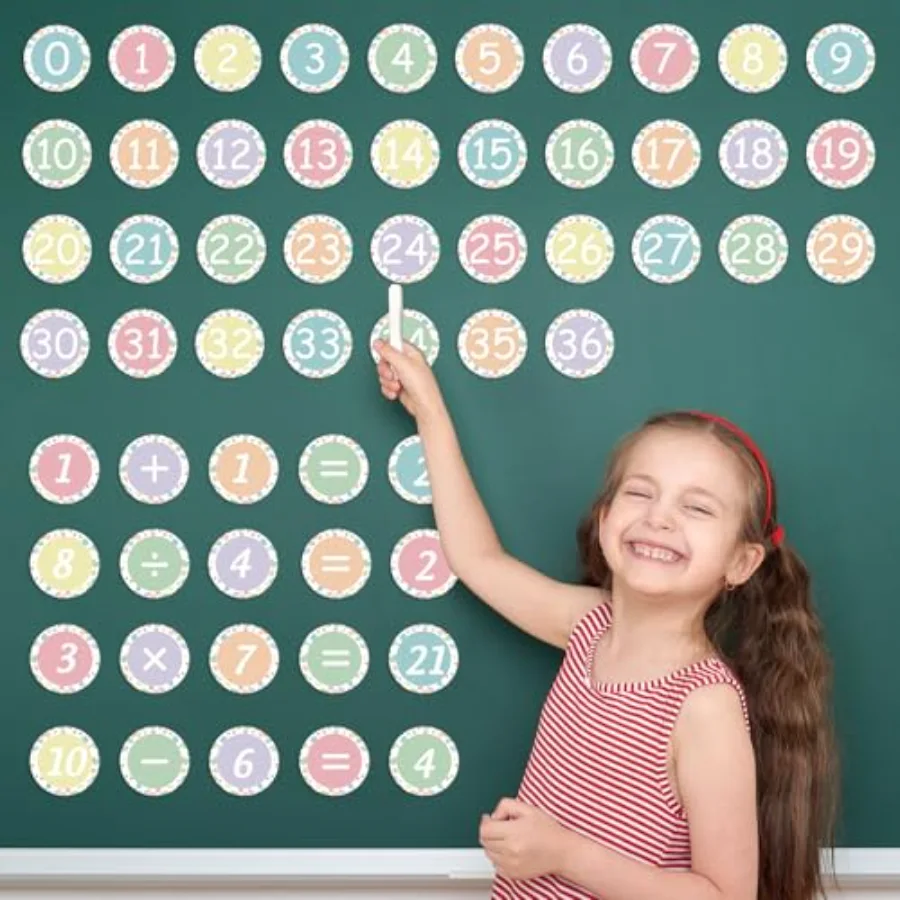 50 Pcs Pastel Number Magnetic Accents Number 0-36 Magnet Stickers with, view 4