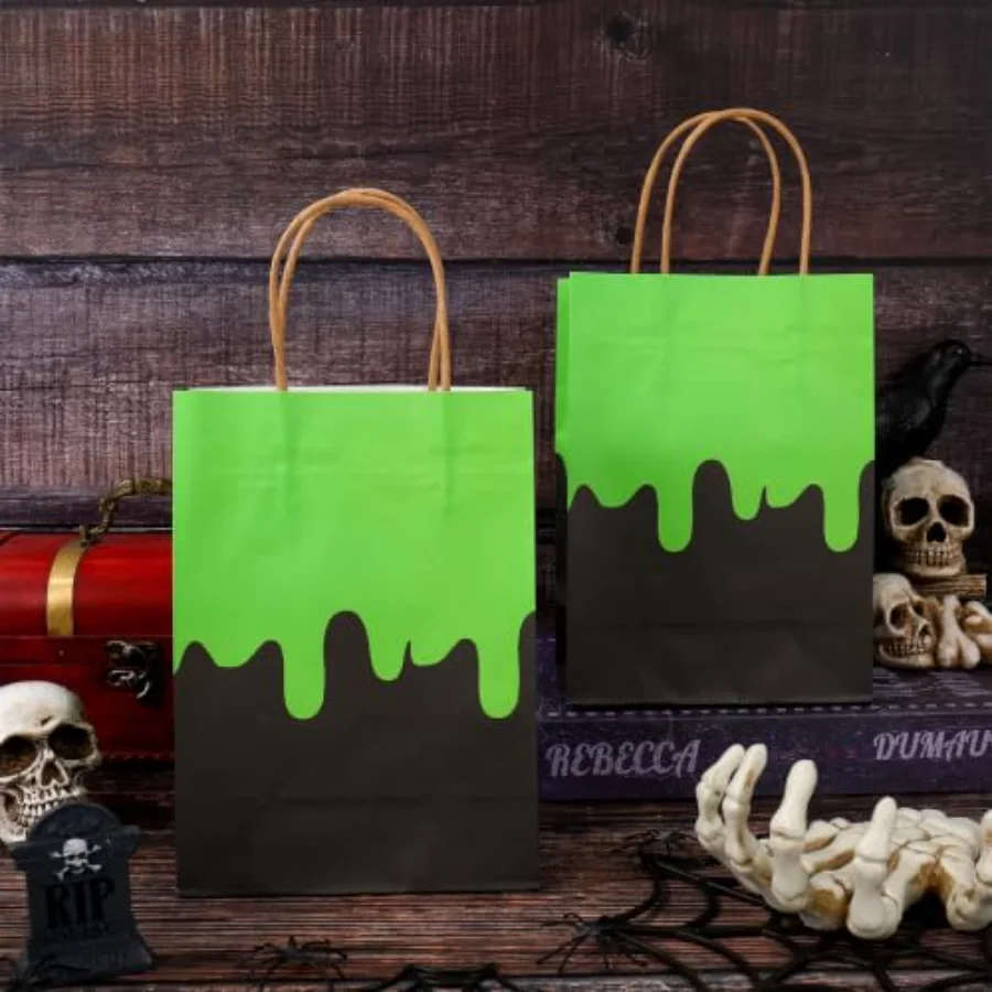 24 Pcs Halloween Paper Gift Bag Zombie Ghost Themed Treat Bags with, view 4
