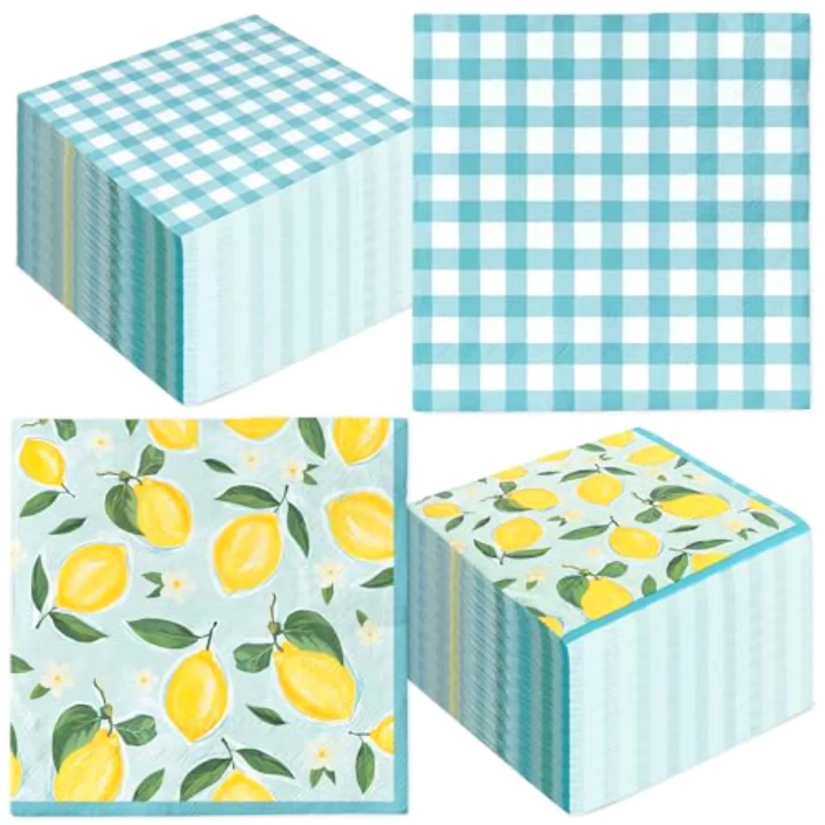 Lemon Luncheon Napkins Spring Summer Disposable Paper Napkin Reversible