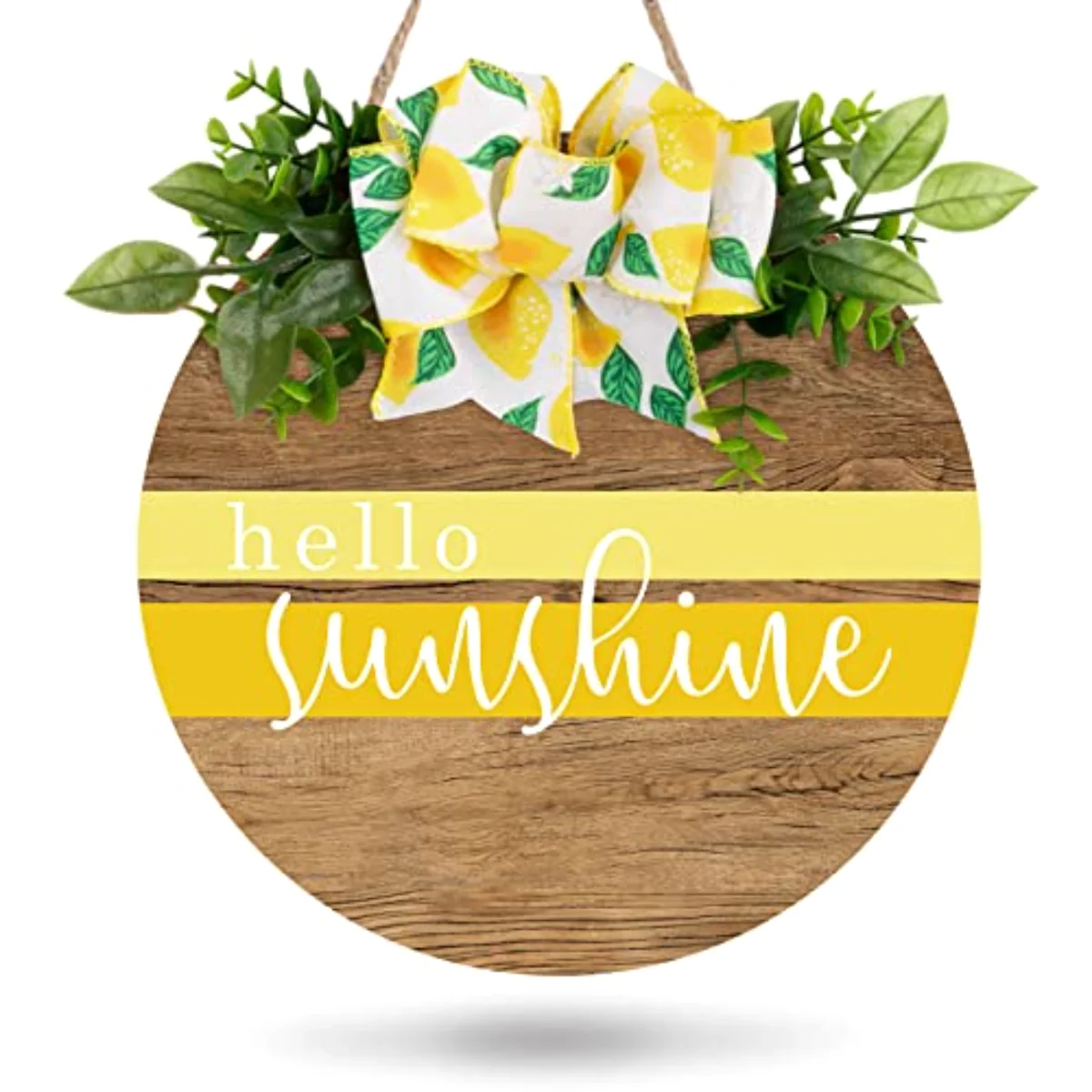 Hello Sunshine Wooden Hanging Sign Summer Welcome Sign Front Door Decor