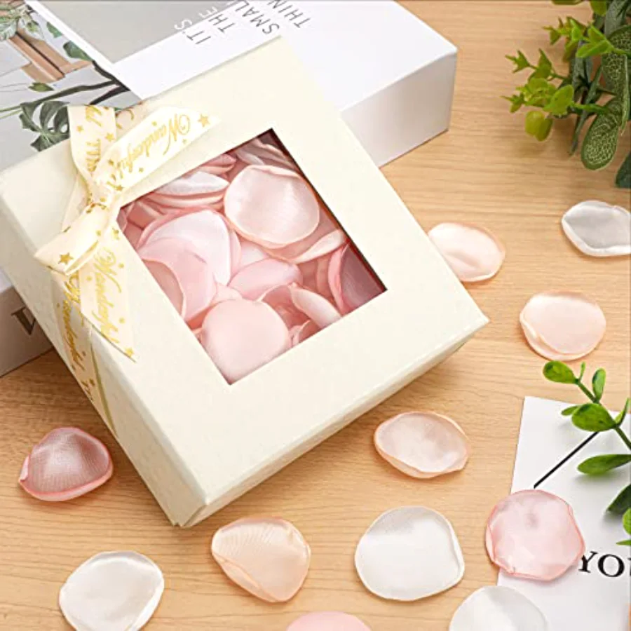 300 Pcs Silk Rose Petals with Box Blush Champagne Pink White Artificial, view 4